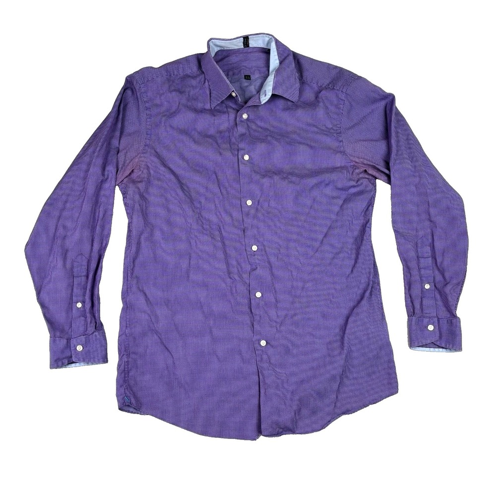 Ben Sherman SOHO 15 1/2 32-33 Purple Spread Collar Long Sleeve